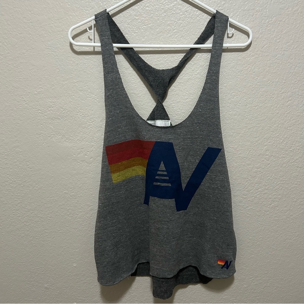 Aviator Nation Sweatshirt Turned Tank Top Size Small Gray (Altered)